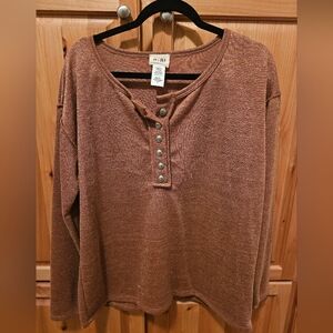 NWOT BiBi Brown Long Sleeve Top